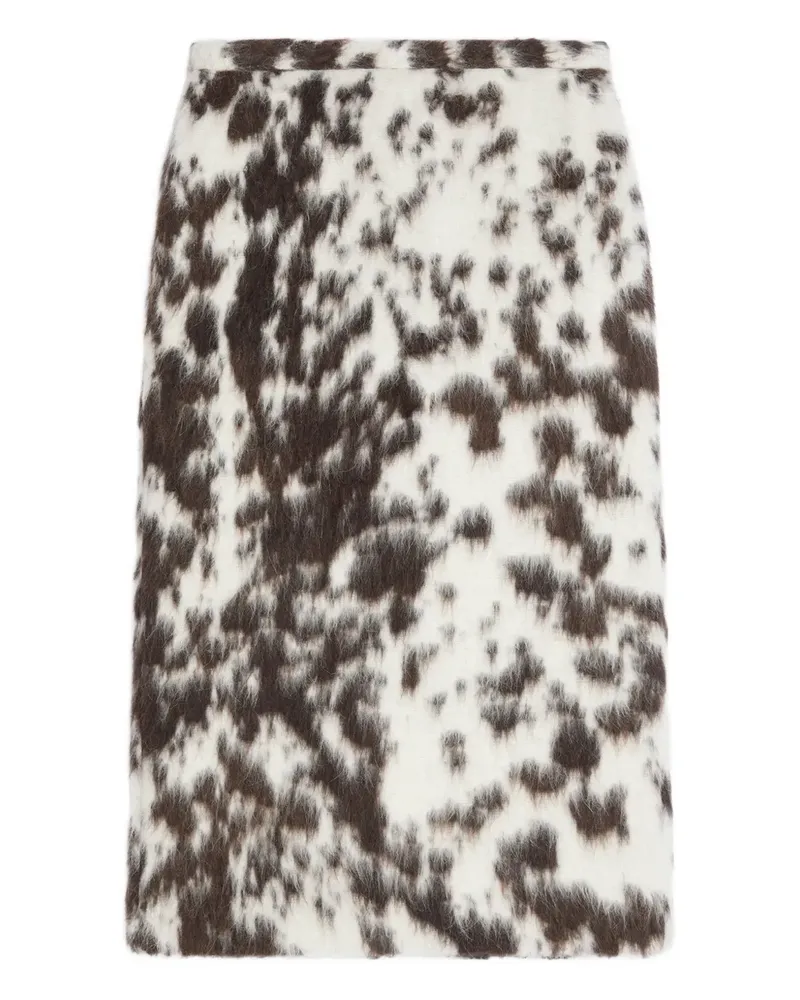 Dries van Noten Midirock mit Kuhfell-Print - Braun Braun