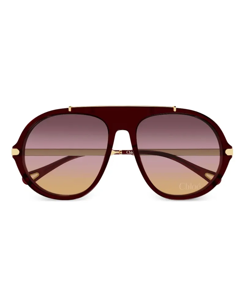 Chloé oversized-frame gradient-lens sunglasses - Braun Braun