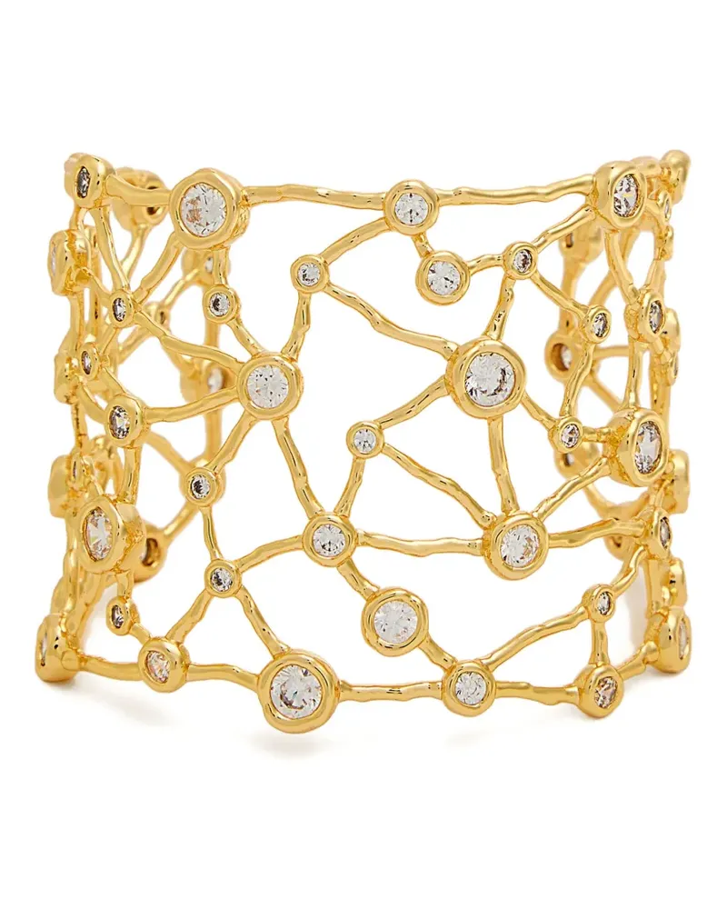 Alexis Bittar Asterales crystal-embellished cut-out cuff bracelet - Gold Gold