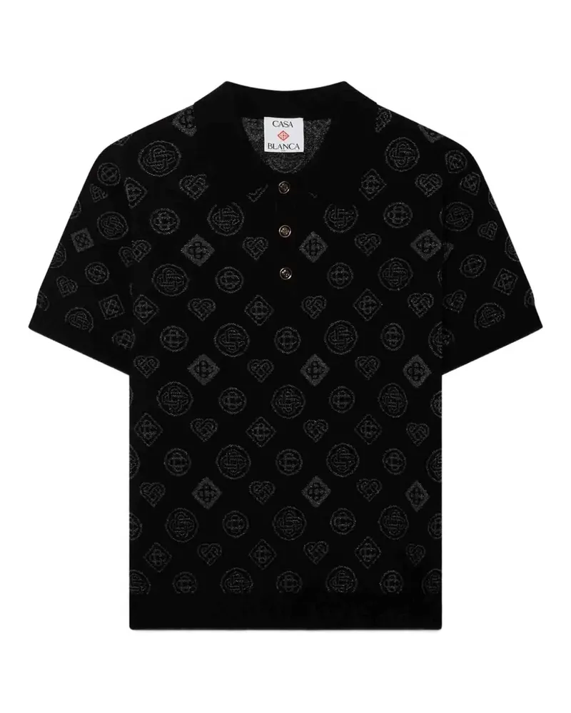 Casablanca Paris jacquard monogram polo-shirt - Schwarz Schwarz