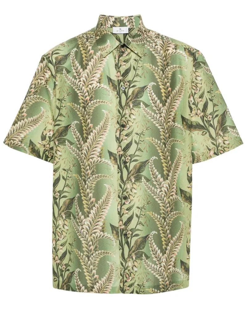 Etro Hemd mit Blumen-Print - Grün Grün