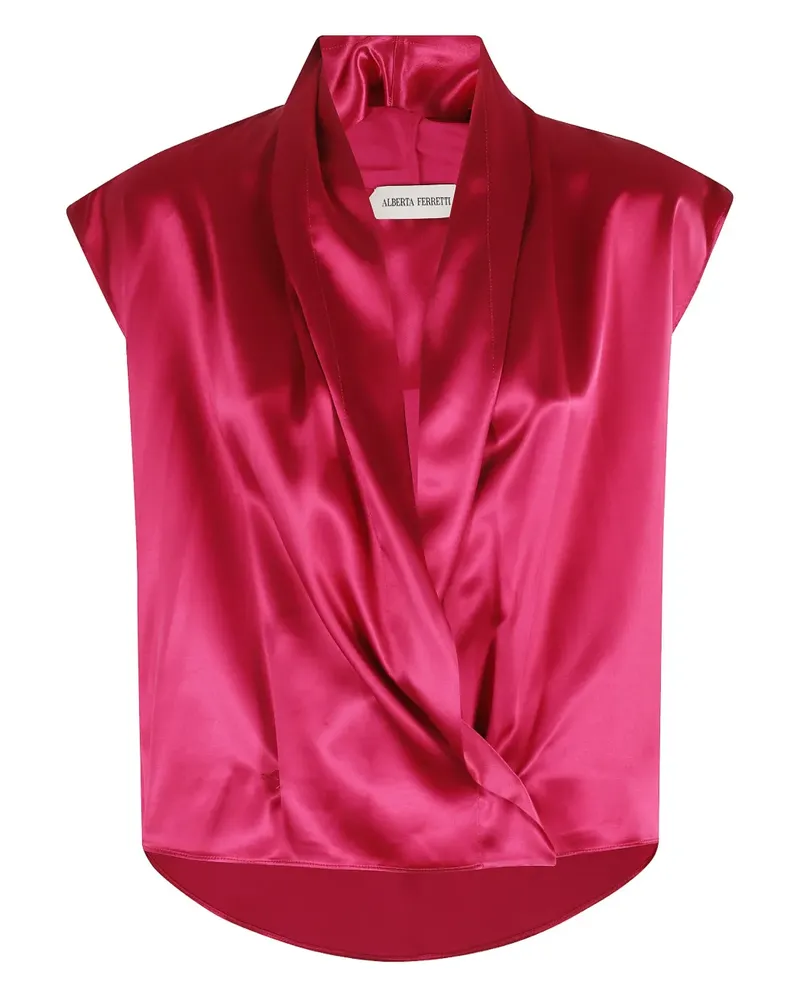 Alberta Ferretti Gewickeltes Satintop - Rosa Rosa