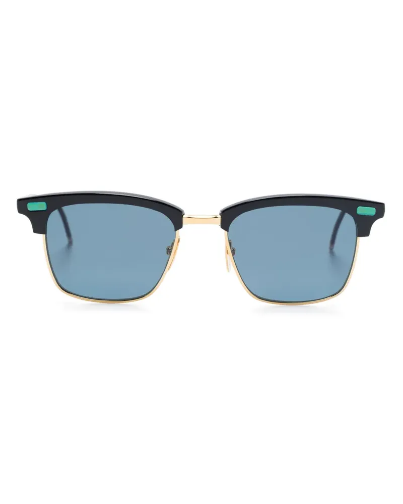 Thom Browne Sonnenbrille mit eckigem Gestell - Schwarz Schwarz