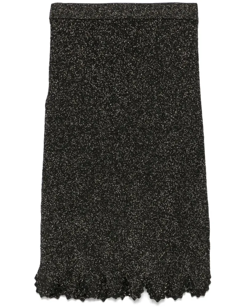 Chloé Gestrickter Midirock - Schwarz Schwarz