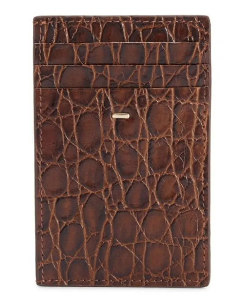 Giuseppe Zanotti Albert 2.0 Kartenetui mit Kroko-Optik - Braun Braun
