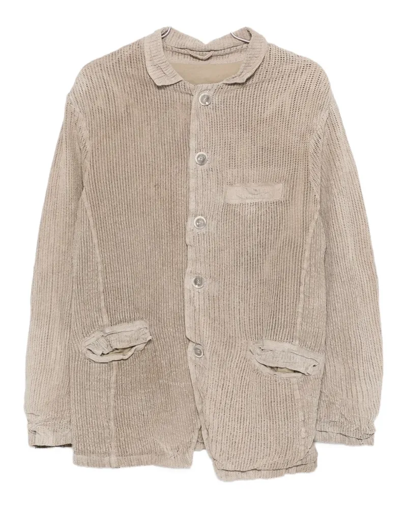 Giorgio Brato pocketed textured leather jacket - Nude Nude