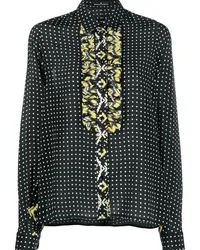 Ermanno Scervino Seidenbluse mit Polka Dots Schwarz