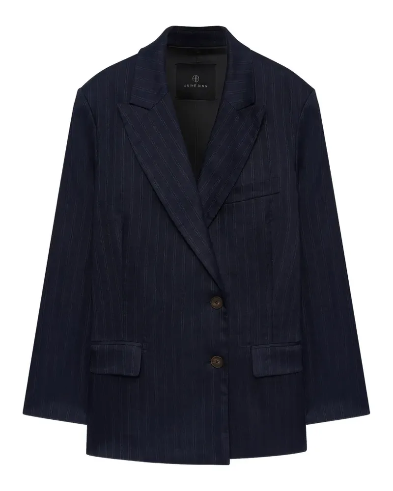 Anine Bing Aretha Blazer - marineblau mit Nadelstreifen Blau