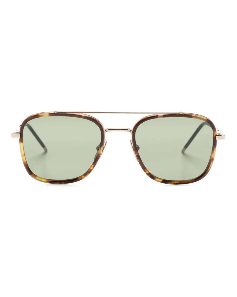 Thom Browne Pilotenbrille mit Schildpatt-Detail - Braun Braun