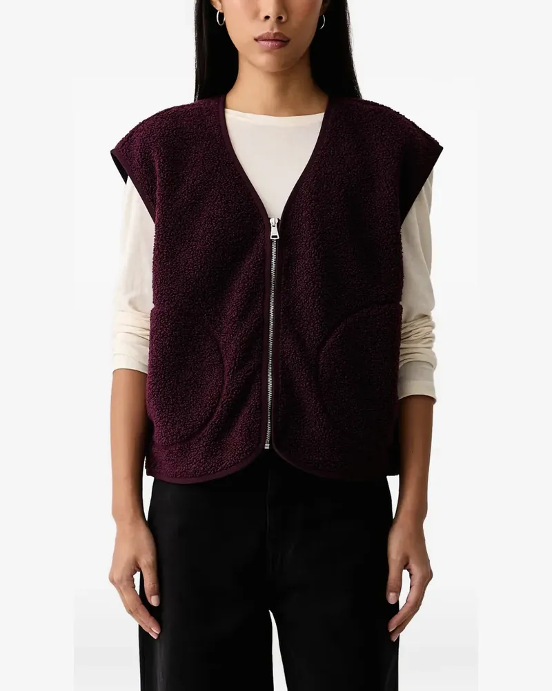 Marc O'Polo fleece zip-up vest - Rot Rot