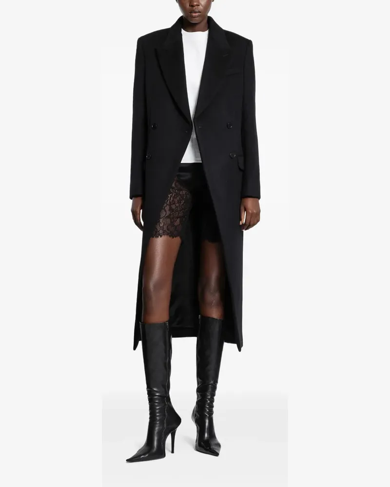 Alexander McQueen double-breasted wool felt coat - Schwarz Schwarz