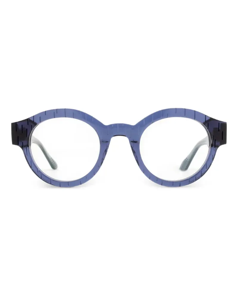 Yohji Yamamoto Brille mit rundem Gestell - Blau Blau
