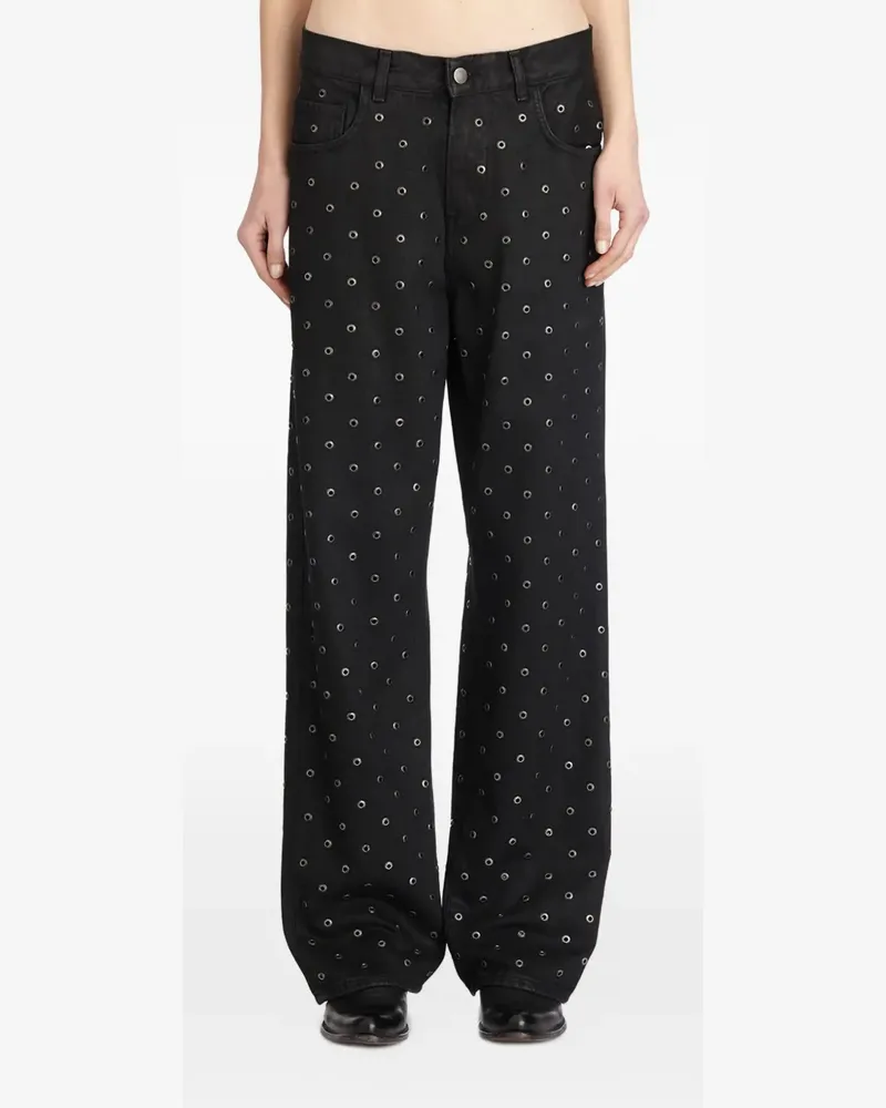 Haikure Bonnie eyelet-details jeans - Schwarz Schwarz