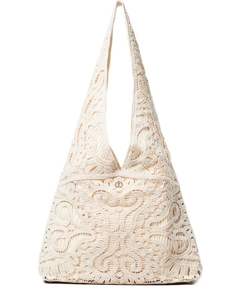 Twin-Set Gehäkelte Ventotene Schultertasche - Nude Nude