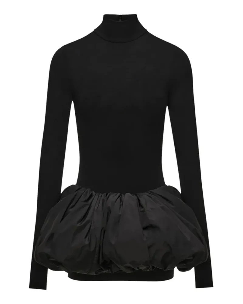 Magda Butrym Minikleid mit Puffrock und Stehkragen - Schwarz Schwarz