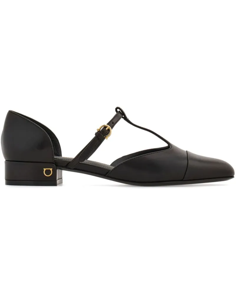 Ferragamo Ballerinas mit T-Riemen - Schwarz Schwarz