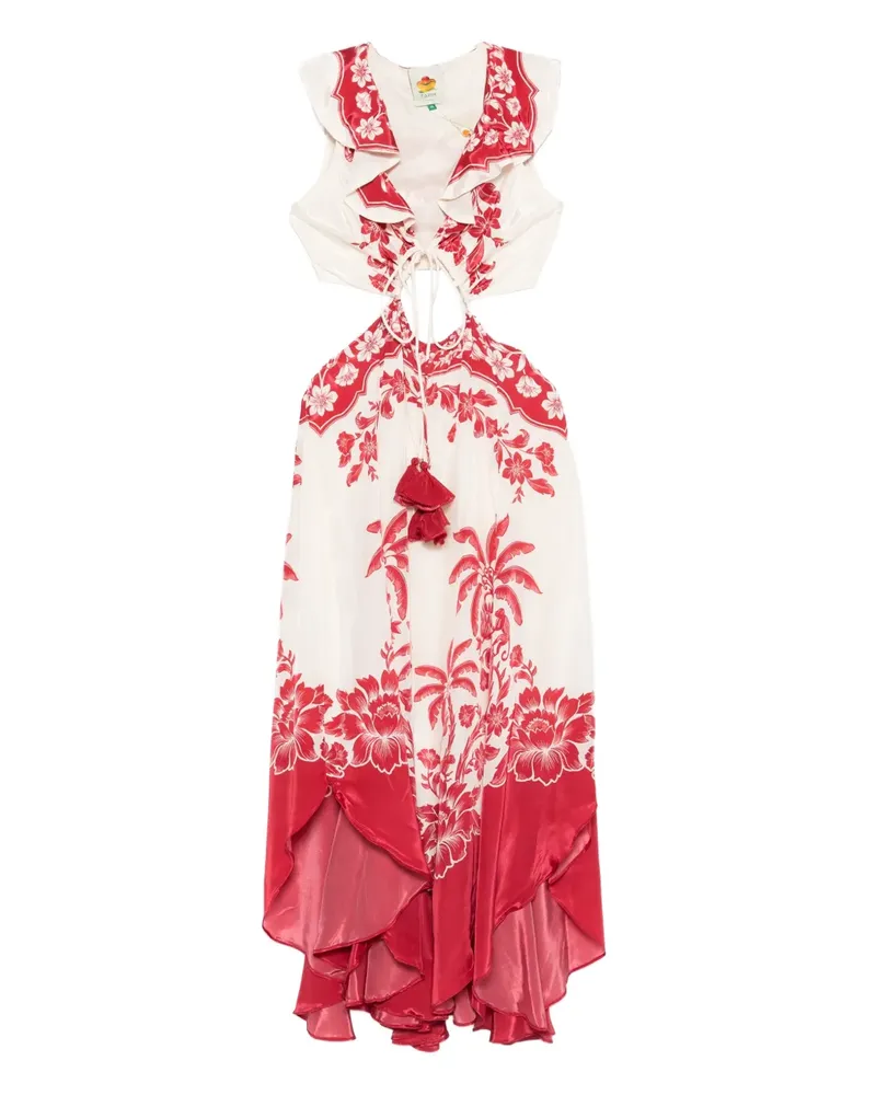 FARM Rio Geblümtes Kleid mit Rüschen - Nude Nude