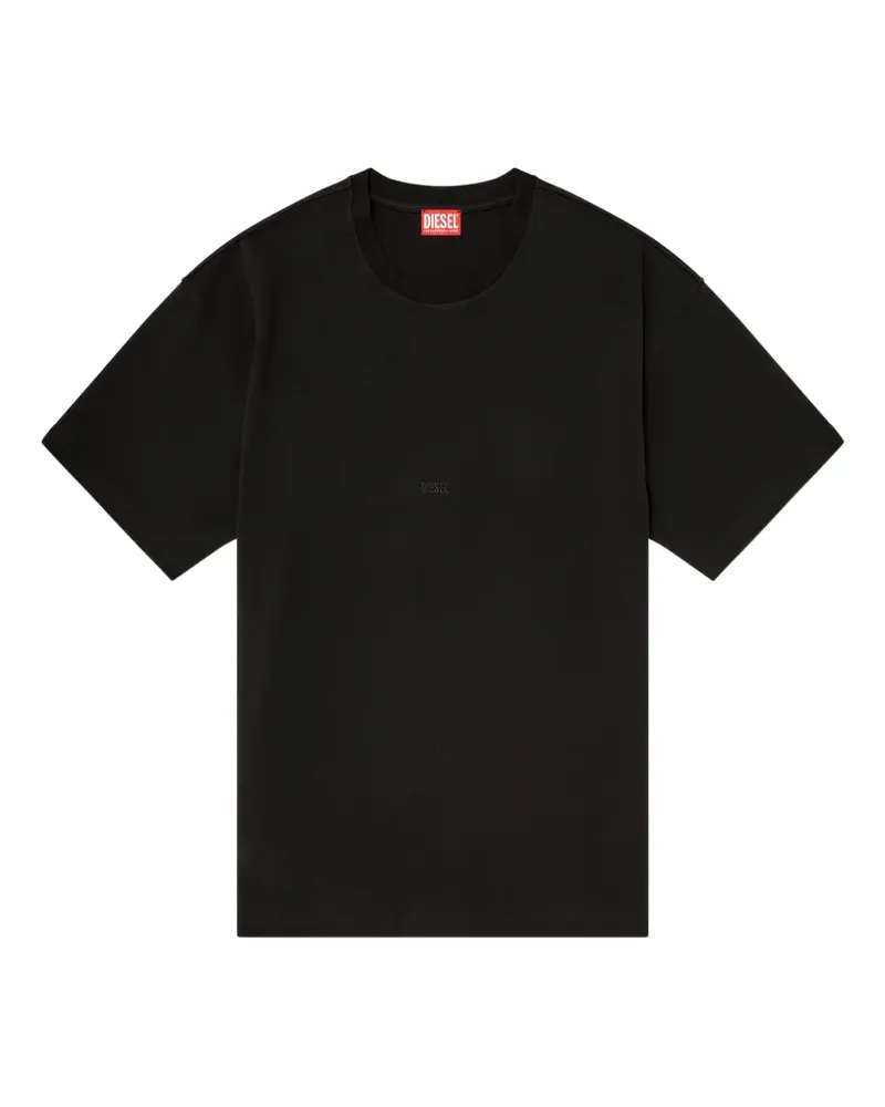Diesel T-Shirt mit Logo-Stickerei - Schwarz Schwarz