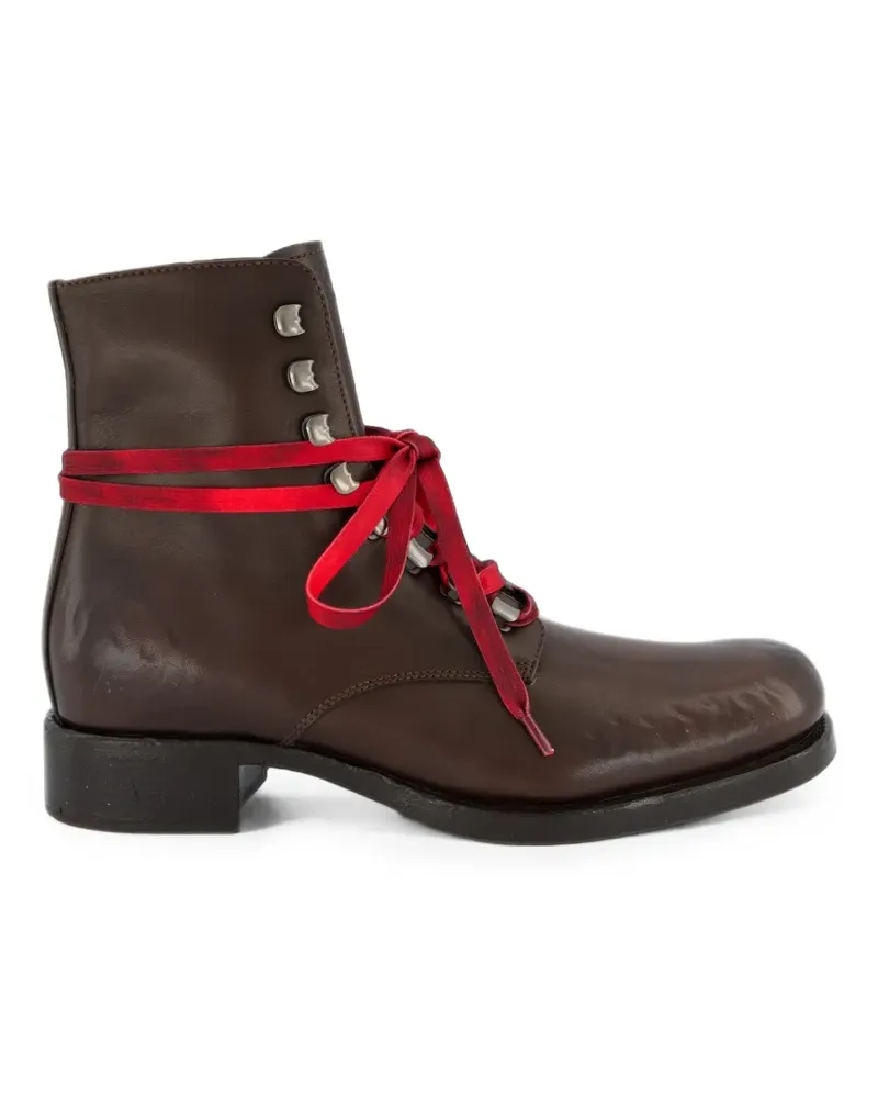 Prada lace-up leather ankle boots - Braun Braun