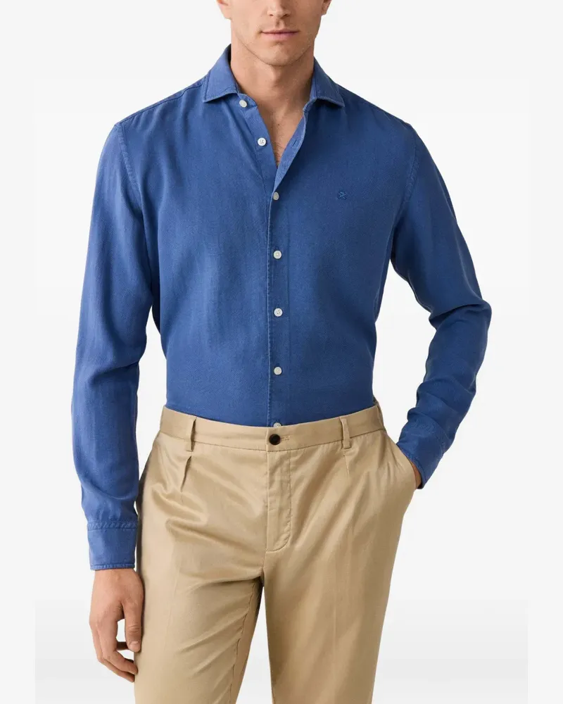 Hackett Stückgefärbtes Hemd - Blau Blau