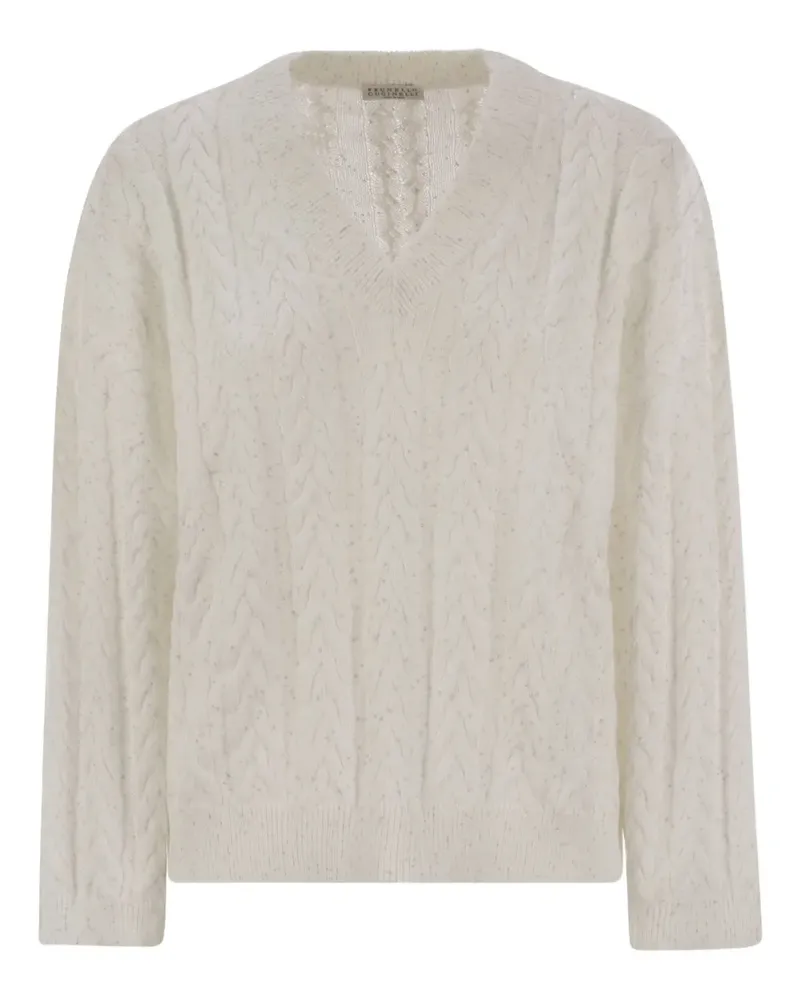 Brunello Cucinelli Dazzling Pullover mit Pailletten - Weiß Weiß