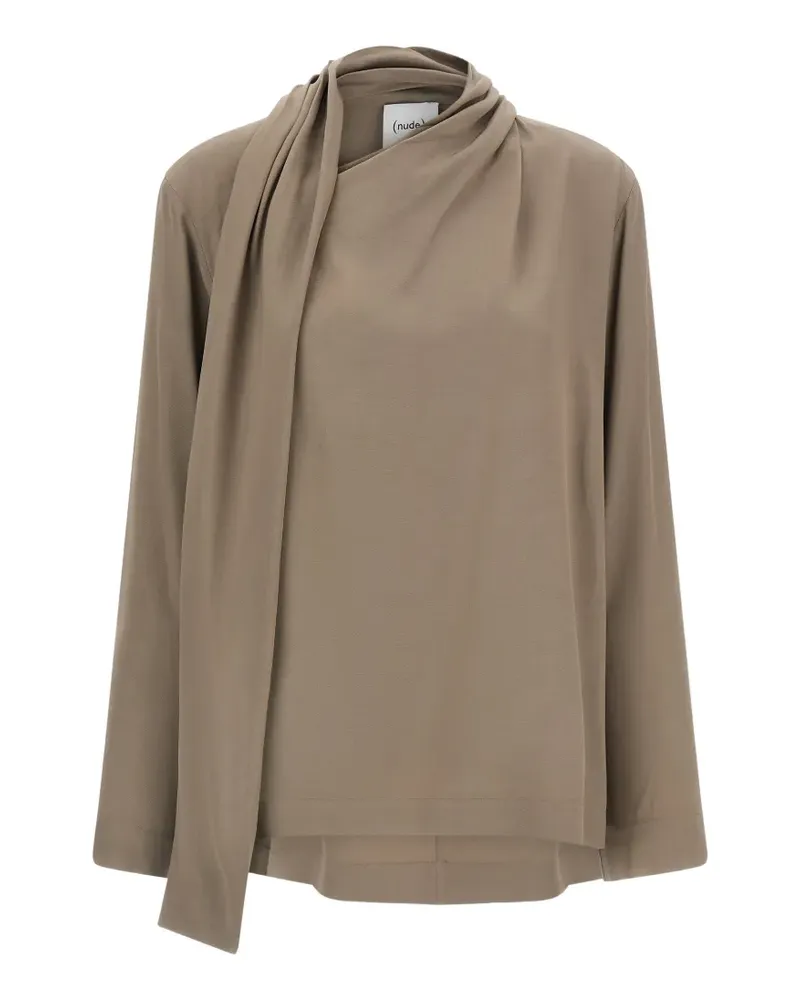 NUDE draped asymmetrical-panel blouse - Braun Braun