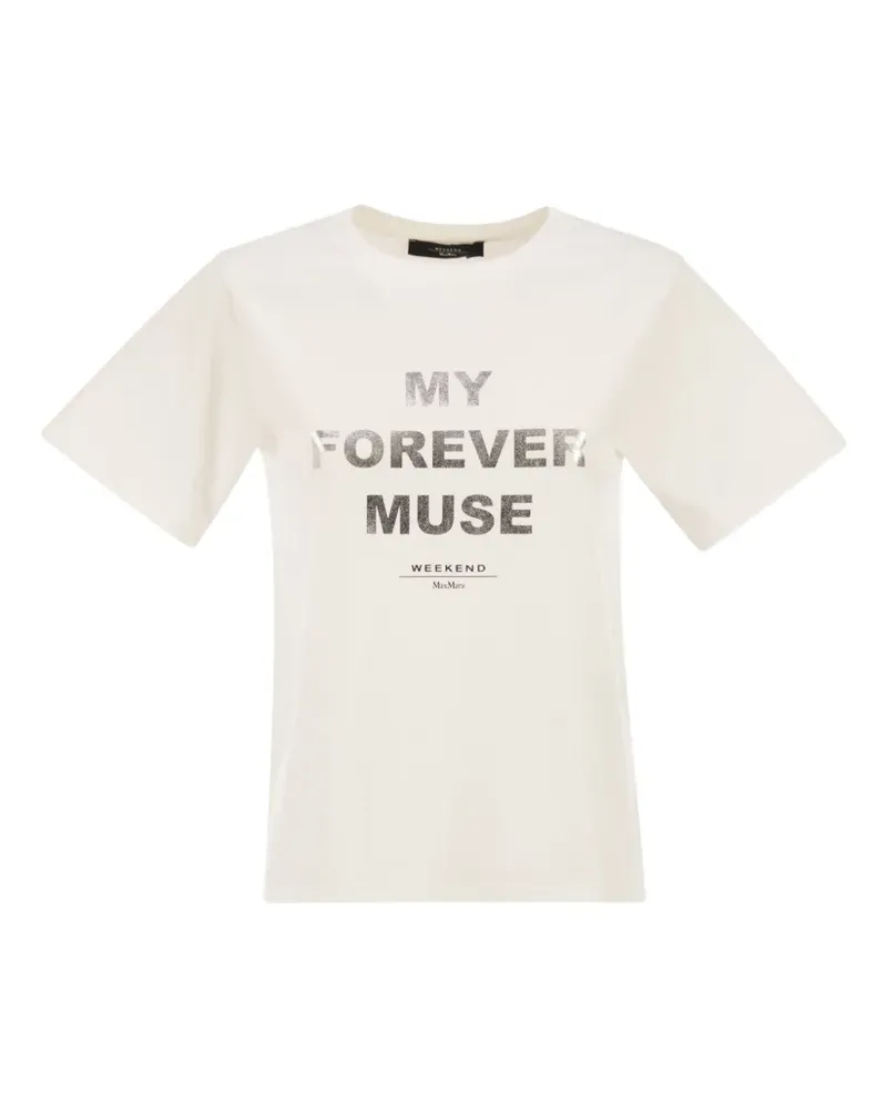 Max Mara Wkdtenue T-Shirt mit Print - Weiß Weiß