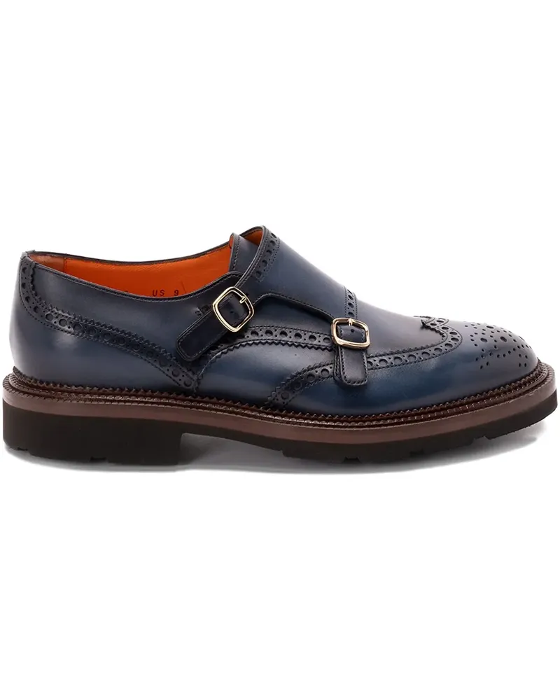 Santoni Kalamabuck monk shoes - Blau Blau