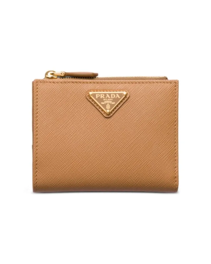 Prada Kleines Portemonnaie aus Saffiano-Leder - Braun Braun