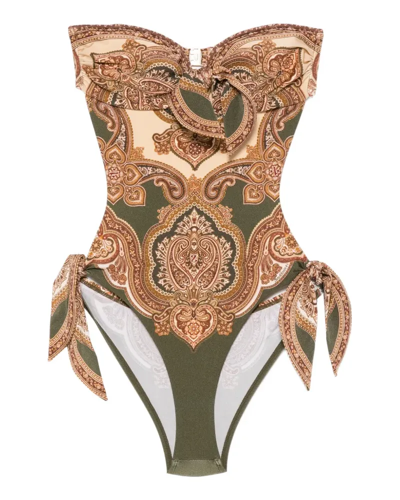 Zimmermann Mahon Scarf paisley-print swimsuit - Grün Grün