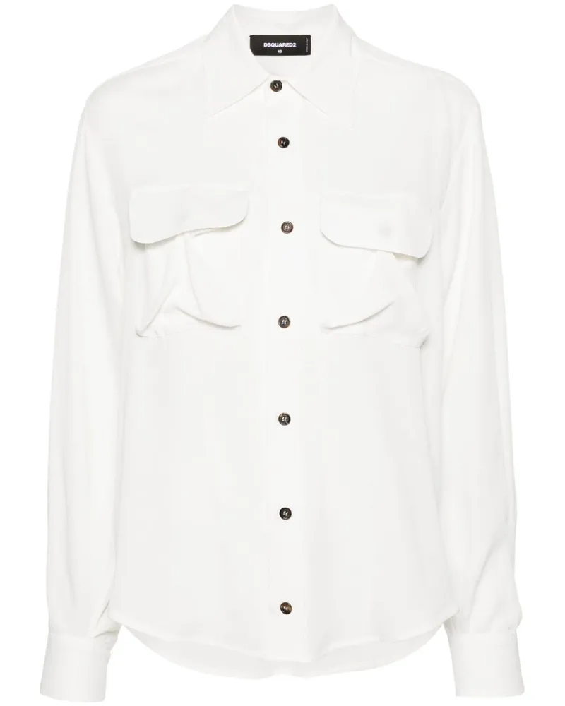 Dsquared2 Hemd mit spitzem Kragen - Weiß Weiß
