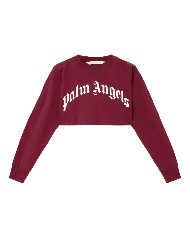 Palm Angels curved-logo cropped sweatshirt - Rot Rot