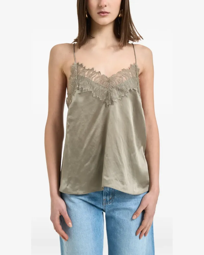 IRO lace-trim satin camisole top - Grün Grün