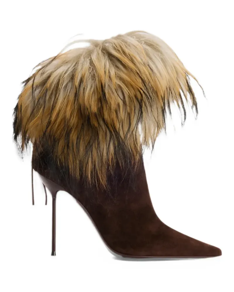 Paris Texas Lidia faux fur-trim ankle boots - Braun Braun