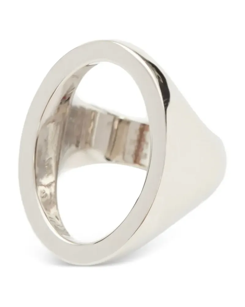 Maison Margiela Minimal Ring mit Logo 4mm - Silber Silber