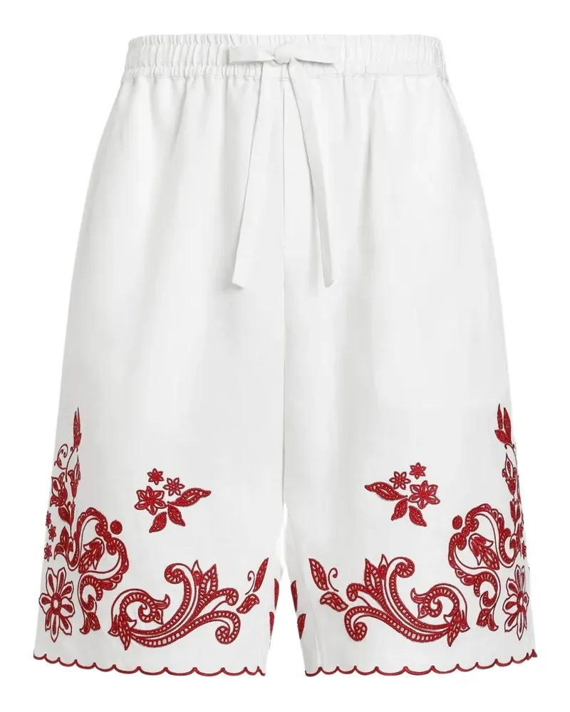 Dolce & Gabbana Vanity Bermudas aus besticktem Leinen - Weiß Weiß
