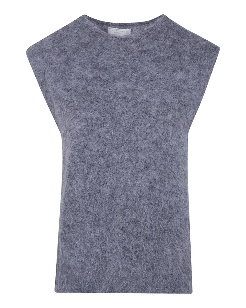Antonelli Firenze Ärmelloser Pullover in gebürsteter Optik - Grau Grau