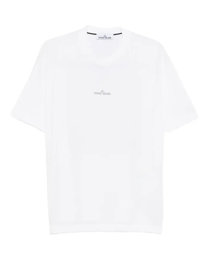 Stone Island T-Shirt mit Logo-Grafik - Weiß Weiß