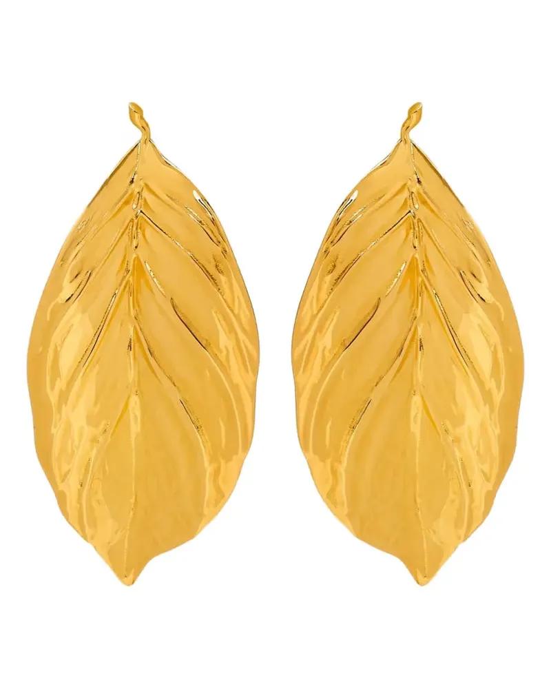 Oscar de la Renta Große Leaf Ohrringe - Gold Gold