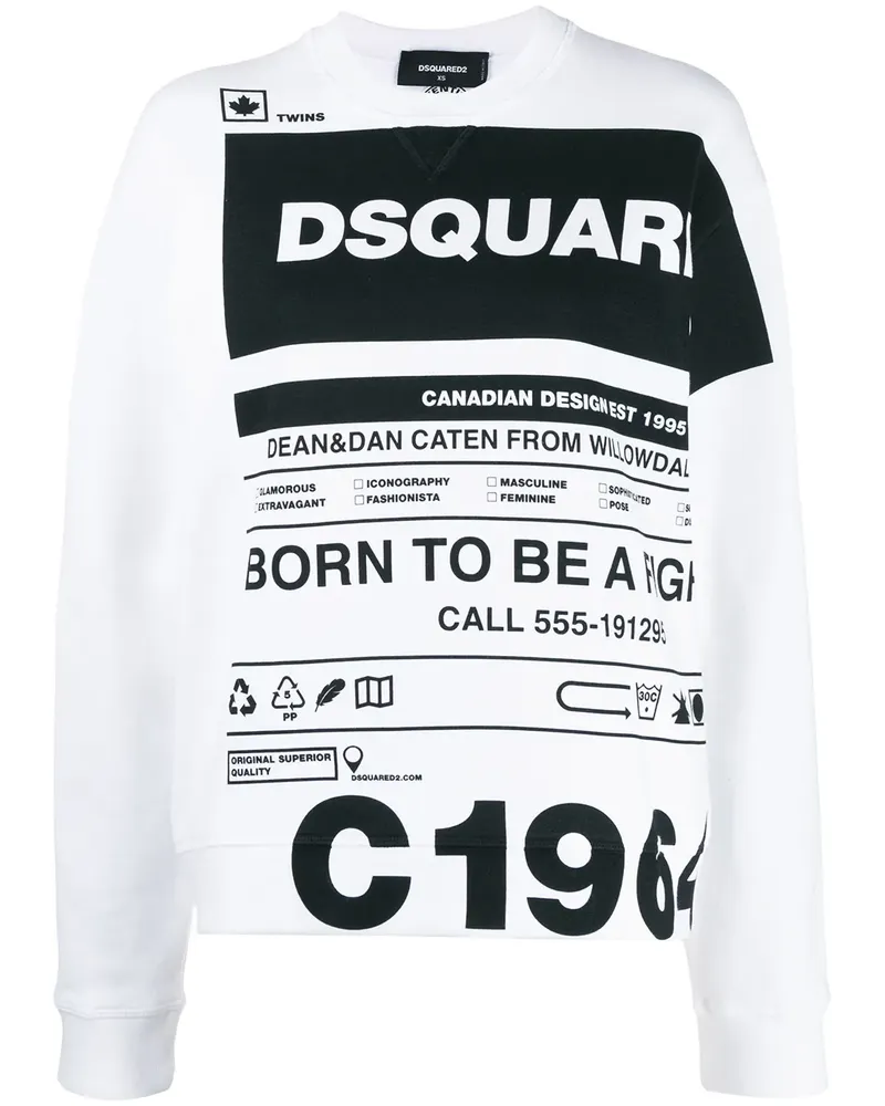 Dsquared2 T-Shirt mit Slogan-Print - Weiß Weiß