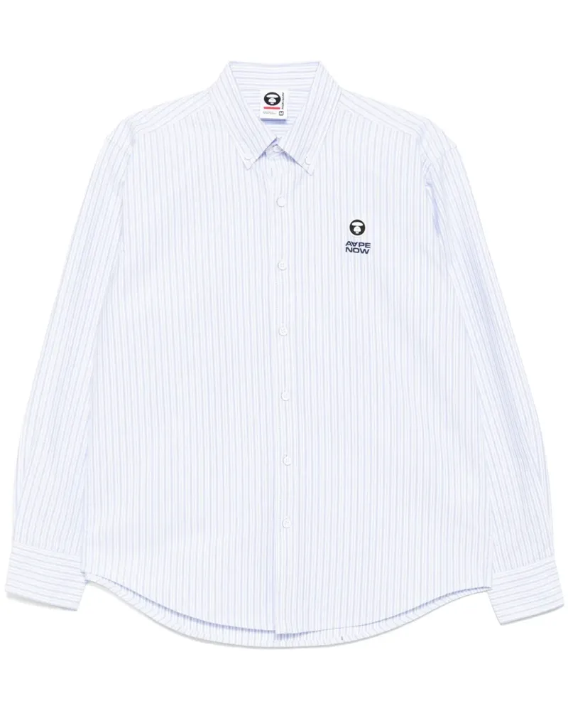 BAPE Hemd mit Logo-Patch - Blau Blau