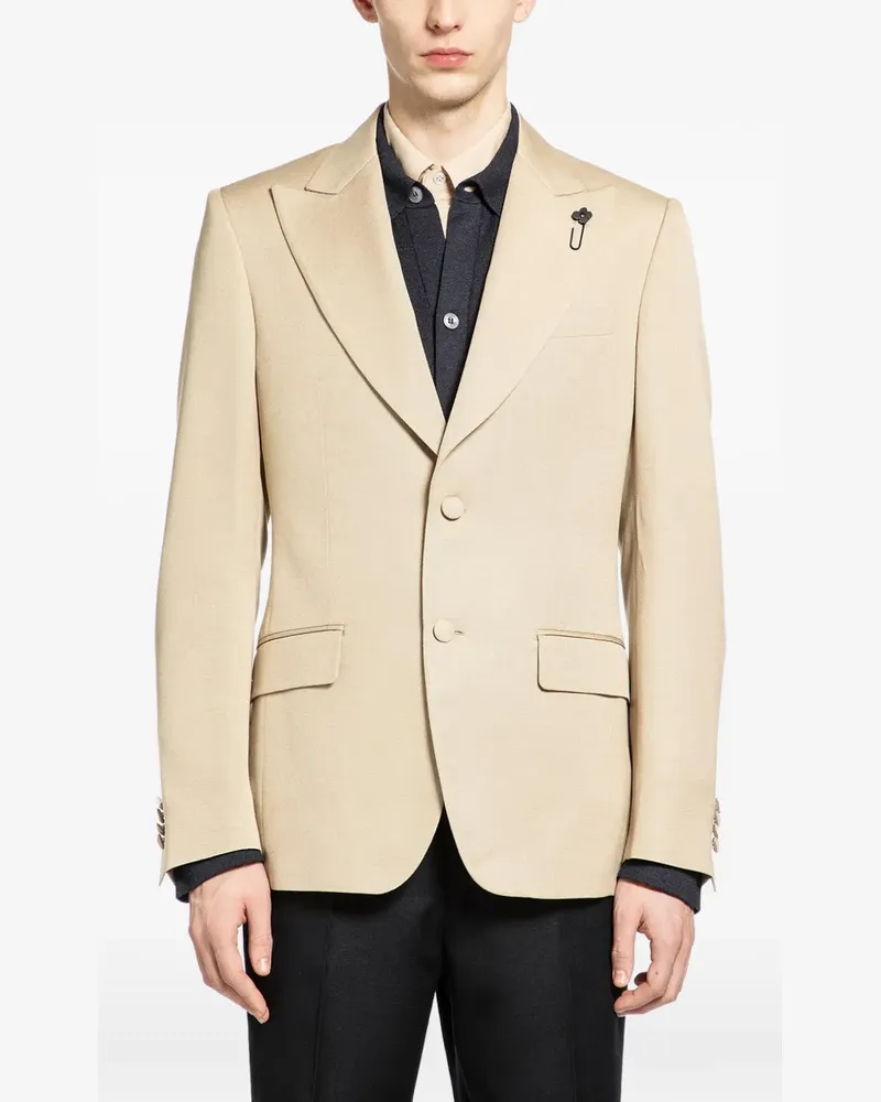 LARDINI notched-lapel blazer - Nude Nude