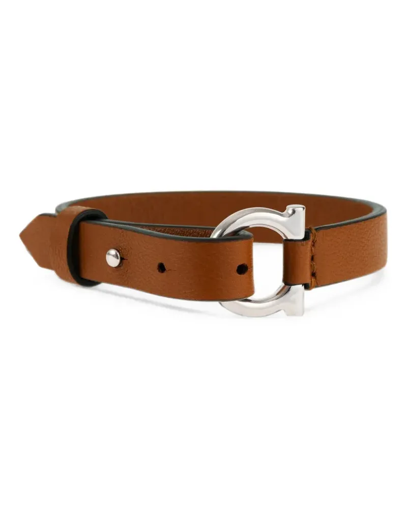 Ferragamo Gancini leather bracelet - Silber Silber
