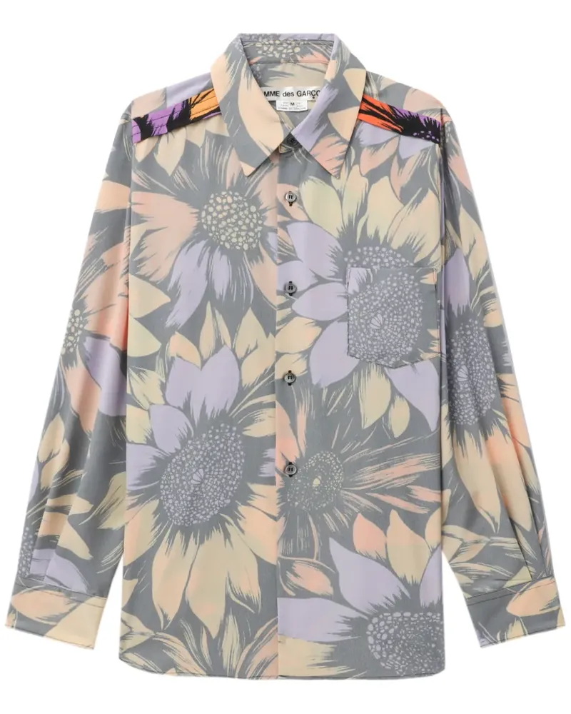 Comme des Garçons Hemd mit Blumen-Print - Orange Orange