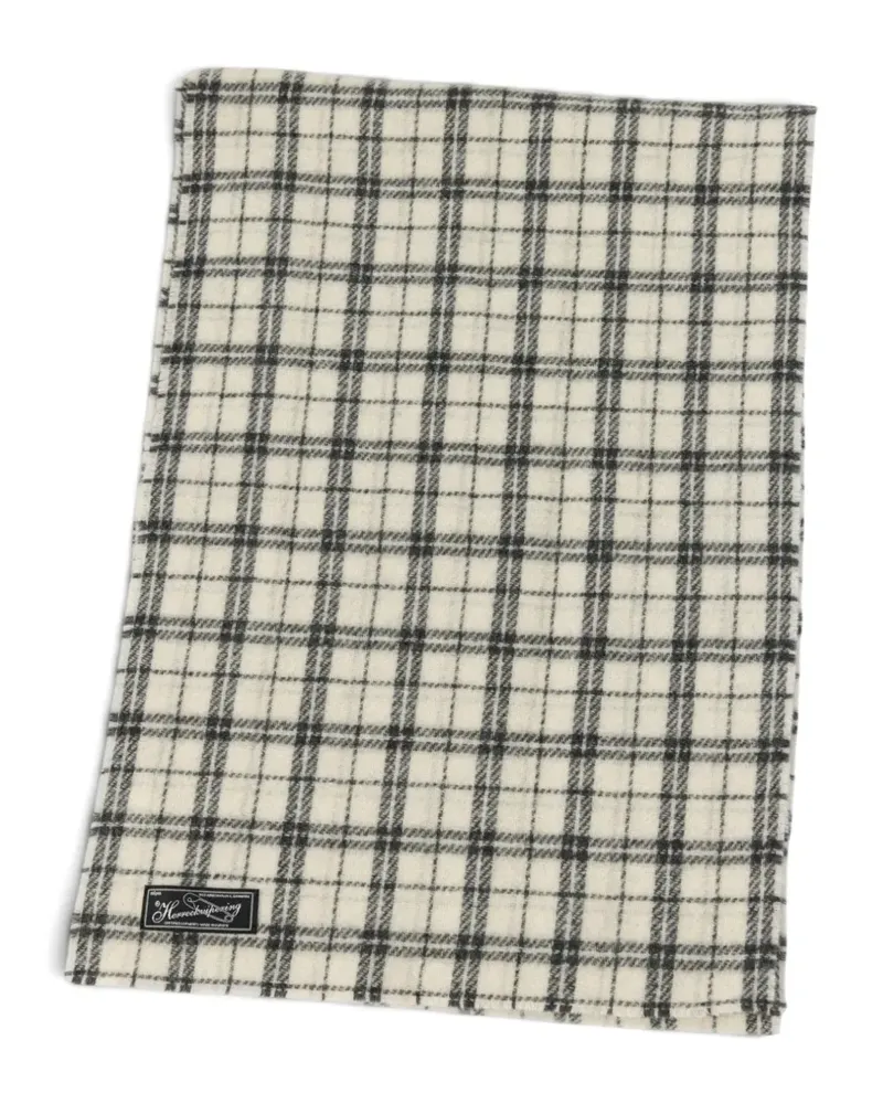 Mfpen Facade Schal aus Wolle mit Check-Muster - Nude Nude