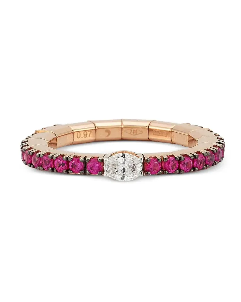 Roberto Demeglio Diamond Ruby Extensible Stretch Ring - Rosa Rosa