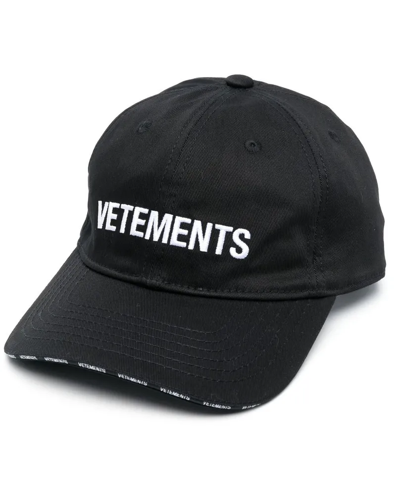 VETEMENTS Baseballkappe mit Logo-Print Schwarz