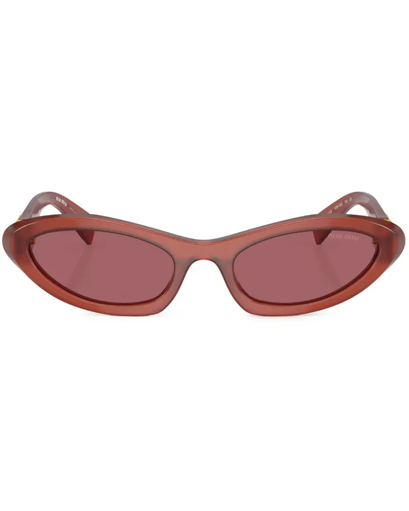 Miu Miu Sonnenbrille mit ovalem Gestell - Rot Rot
