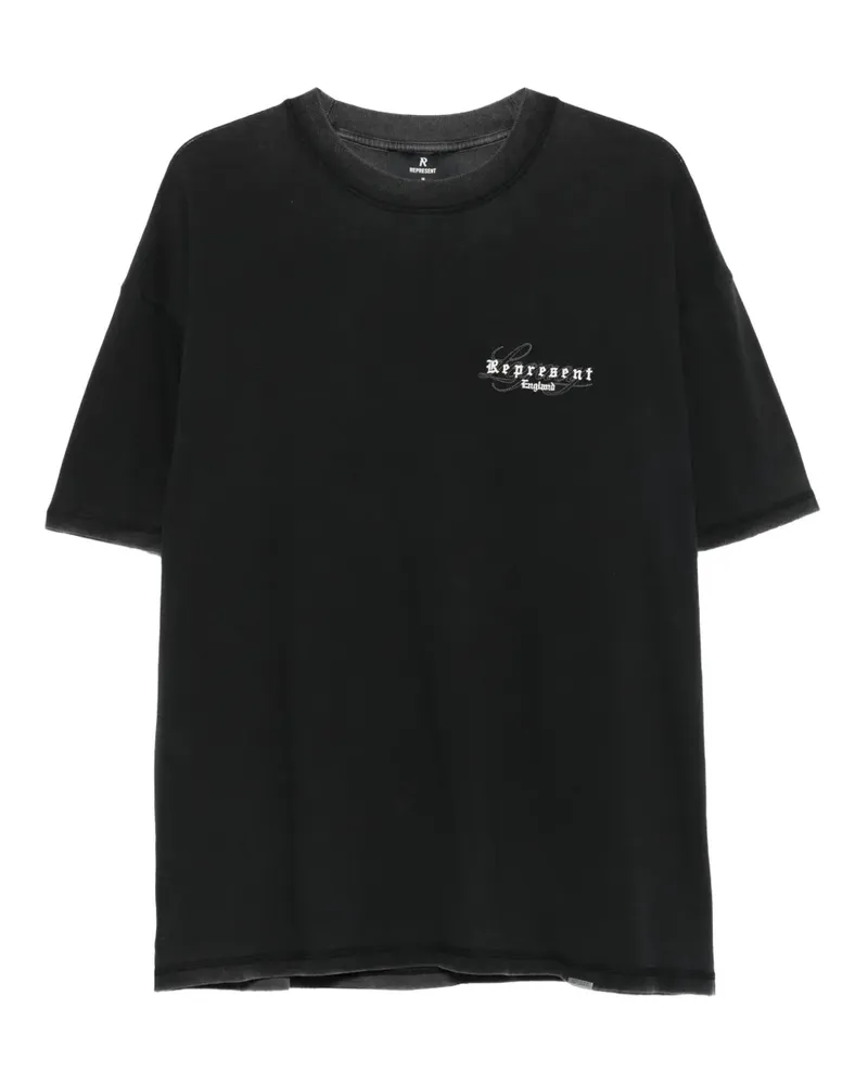 REPRESENT T-Shirt mit Logo-Stickerei - Schwarz Schwarz