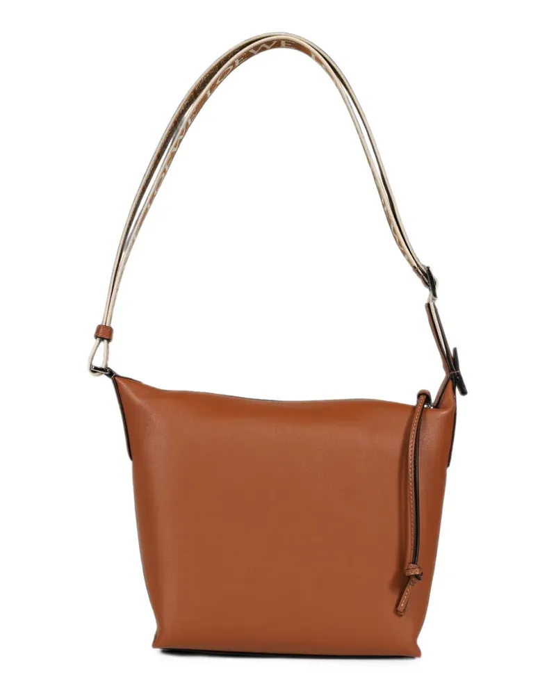 Loewe small Cubi logo-strap crossbody bag - Braun Braun